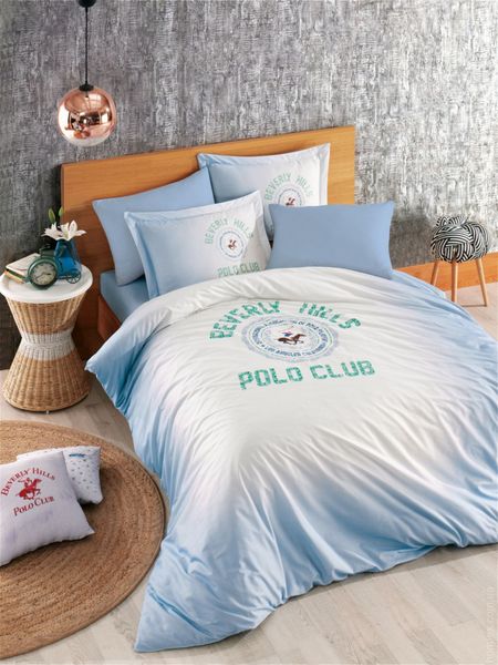 Постільна білизна Beverly Hills Polo Club BHPC 019 Blue ранфорс євро 54344 фото