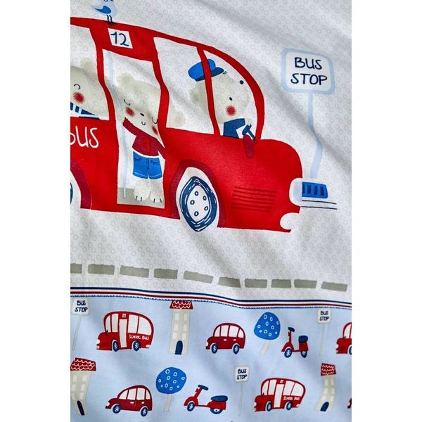 Постільна білизна для немовлят Karaca Home School bus mavi 2020-2 блакитний ранфорс 73852 фото