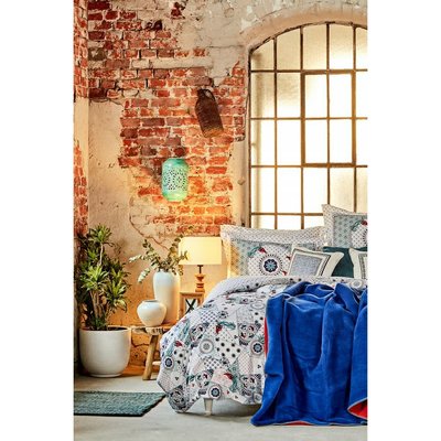 Набор постельное белье с покрывалом Karaca Home Aybala bordo 2020-2 бордовый евро 73888 фото