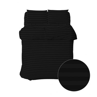 Постельное белье Ноmе Line Страйп черный П140 полуторный 129660 фото