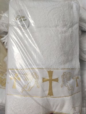 Крижма для хрещення Ekin махрова, золото, розмір 70x140 см. 76348 фото