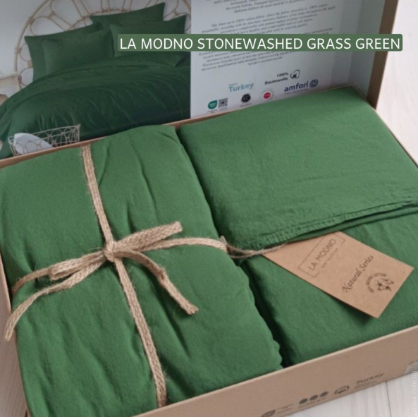 Постільна білизна La Modno Grass Green Stonewashed полуторний 180722 фото