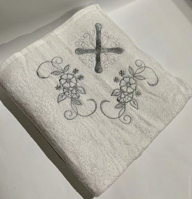 Крижма для хрещення Sikel вишивка сріблом 100x100 см 67217 фото