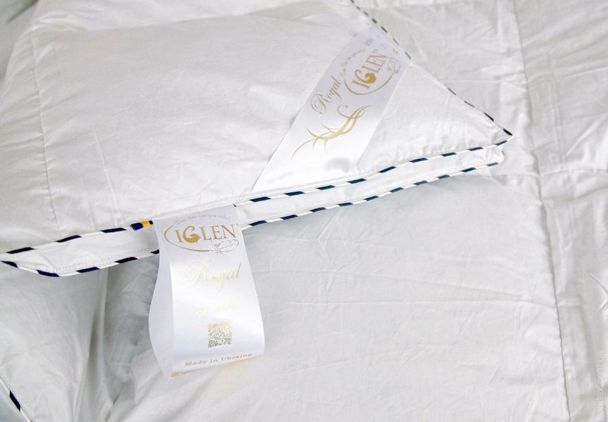 Ковдра Iglen Royal Series Roster 100% білий касетний зимовий пух 100x140 см 54916 фото