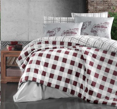 Набор First choice Softness Quilt Set WQ-9060 Edmon Dark red евро с легкой одеялом-покрывалом 123358 фото