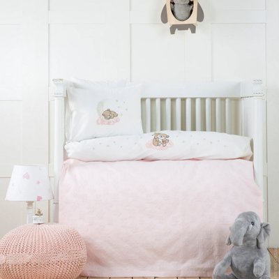 Постільна білизна Karaca Home Bear Star pembe комплект в дитяче ліжечко з 5 предметів 137817 фото