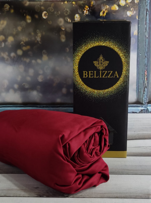 Простынь на резинке Belizza бордовая 100х200 см + 30 см с наволочкой 50х70 см 137551 фото