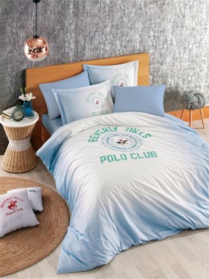 Постільна білизна Beverly Hills Polo Club BHPC 019 Blue ранфорс євро 54344 фото