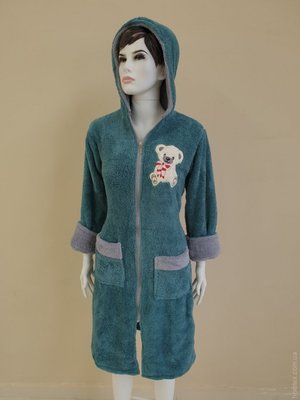 Жіночий халат Zeron Welsoft зелений на блискавці 125164 фото