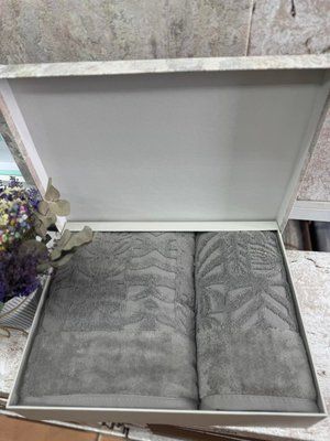 Набор махровых полотенец из 2-х штук Sikel жаккардовые 50x90+70x140 см, модель 3 208236 фото