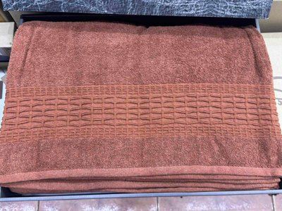 Махрова простирадло - Піке Sikel cotton Imperial 200x220 см цегляний 112768 фото