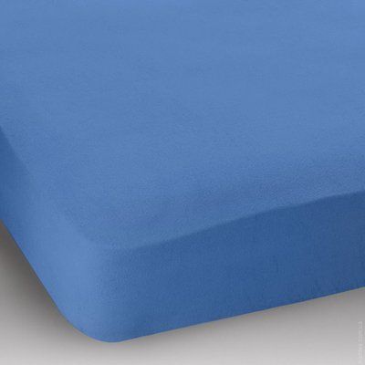 Простирадло натяжне U-TEK Blue Jersey havlu бахрома 90х190 см 111357 фото