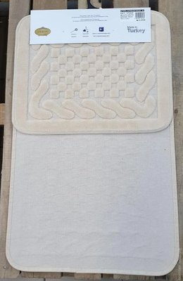 Набір килимків Zeron Cotton Mat модель V3 50x60 см, 60x100 см, пісочний. 118754 фото
