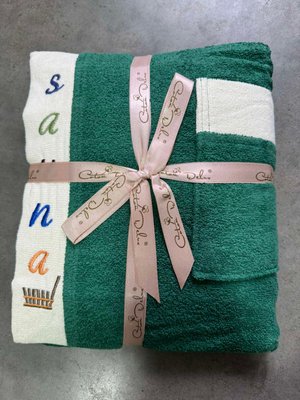 Набор для сауны мужской махровый Wellness (юбка, полотенце, тапочки) зеленый 192608 фото