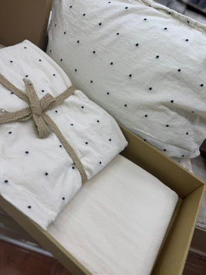 Постільна білизна варена бавовна Gold Soft Life молочна з точкою євро 214726 фото