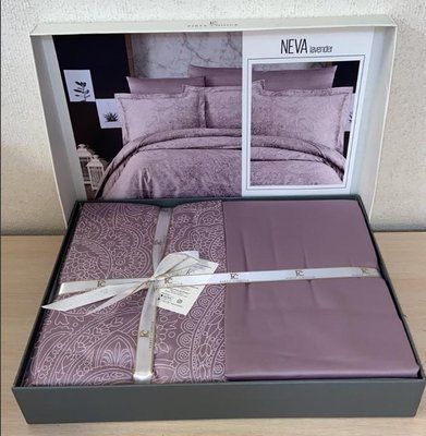 Постільна білизна First Choice Neva lavender сатин люкс євро 122396 фото