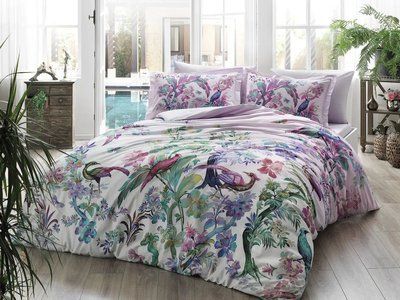 Постельное белье TAC Digital saten Galena lila полуторный 209973 фото