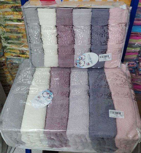 Набор махровых полотенец Cestepe VIP Cotton Buket из 6 штук 70х140 см 78562 фото