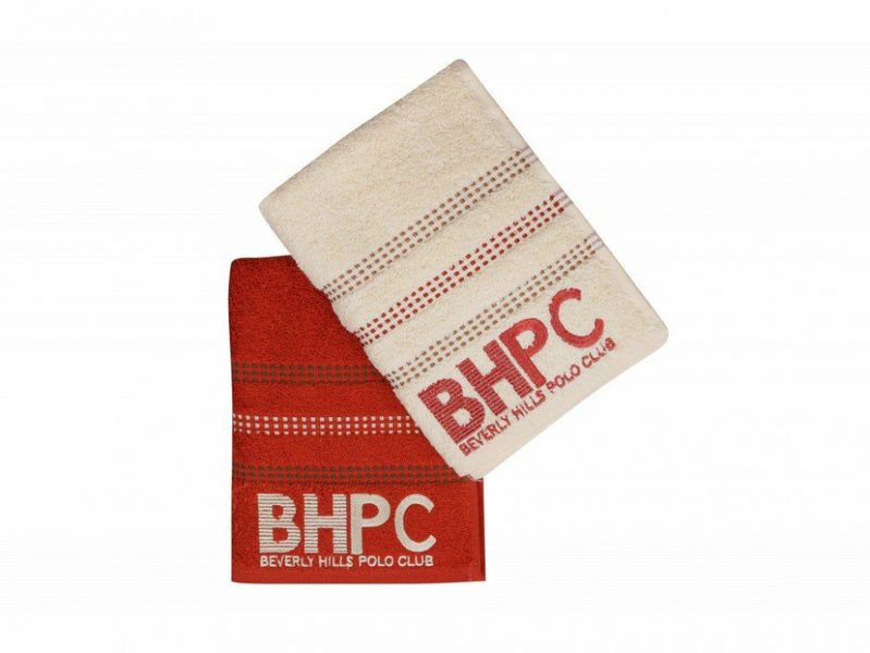 Набір рушників Beverly Hills Polo Club Botanik Brick Red, Cream 355BHP1454 70x140 см 2шт. 66204 фото