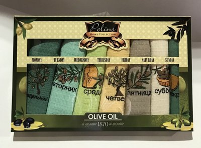 Набор кухонных полотенец Pelins Olive oil V02 40x60 см (7 шт) 67198 фото