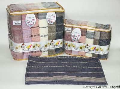Набор махровых полотенец Cestepe VIP Cotton Cizgili из 6 штук 70х140 см 78553 фото