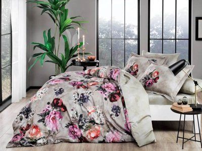 Постельное белье TAC Digital saten Selva beige полуторный 209974 фото