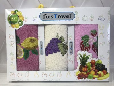 Набор махровых кухонных полотенец First towel из 3 шт. 30х50 см. модель 1 78015 фото