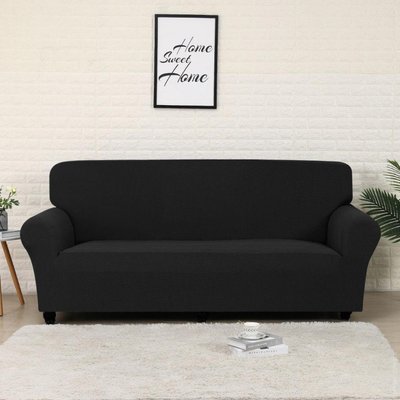 Чохол на тримісний диван Жаккардовий HomyTex Чорний 122753 фото