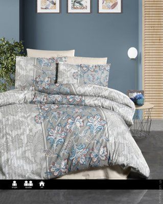 Постільна білизна First Choice De Luxe Polca grey полуторний 161210 фото