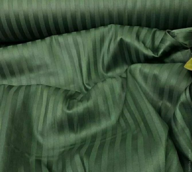 Постельное белье Almira Mix зеленый сатин (полоса 1 см) семейный 125466 фото