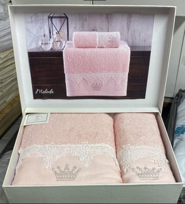 Набор махровых полотенец Do&Co Meleda pink 50x100 см + 75x150 см 126761 фото