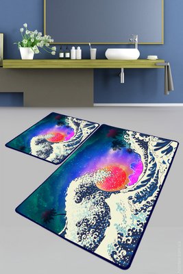 Набір килимків для ванної кімнати Chilai Home TIDAL WAVE BANYO HALISI DJT 60x100 см + 50x60 см 119483 фото