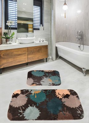 Набір килимків для ванної кімнати Diva Damla Blue 60x100+50x60 см 106833 фото