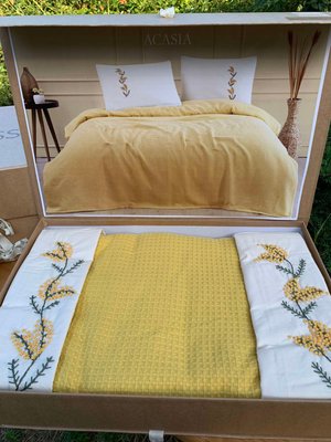 Набор постельного белья Limasso с пике - покрывалом евро, модель 3 160837 фото