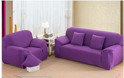 Чохол на диван тримісний HomyTex Фіолетовий 64372 фото