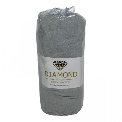 Простынь махровая на резинке DIAMOND HAVLU CARSAF GREY 180x200 см 131623 фото