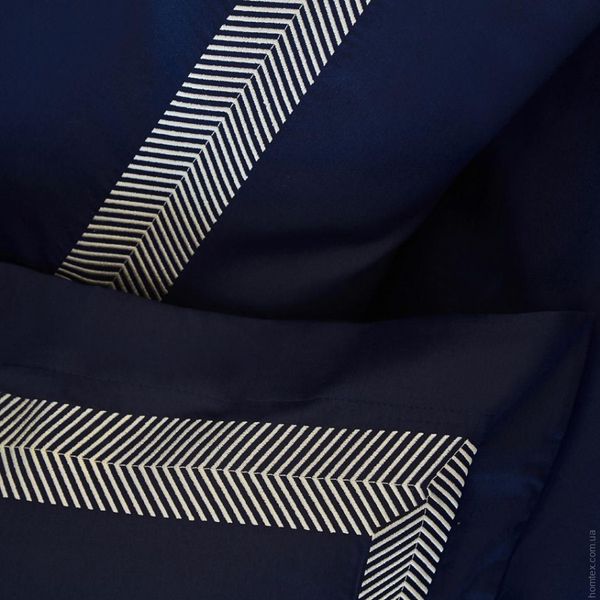 Постельное белье MieCasa сатин - Sydney lacivert-bej синее-бежевое. 115418 фото
