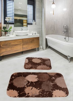 Набір килимків для ванної кімнати Diva Damla Brown 60x100+50x60 см 106830 фото