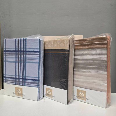 Простынь на резинке c наволочками из фланели Cotton Collection 160х200 см + 25 см, в ассортименте модель 5 213034 фото