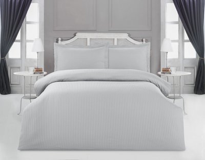 Постільна білизна Arya однотонна для готелю Sole сірий євро 87000 фото