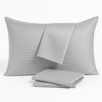 Наволочка U-tek Home Сатин Boston Soft Grey Stripe 70х70 см 215840 фото
