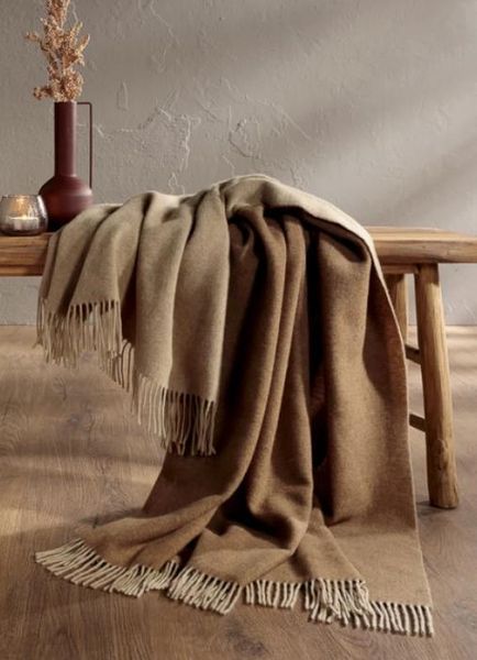 Плед Biederlack Plaid camel-beige 130x170 см вовняний 218935 фото