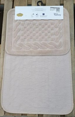 Набір килимків Zeron Cotton Mat модель V3 50x60 см, 60x100 см, кавовий. 118734 фото