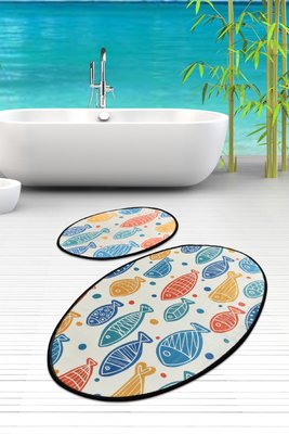 Набір килимків для ванної кімнати Chilai Home FISH COLORFUL DJT 60x100 см + 50x60 см 119462 фото