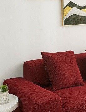 Наволочка декоративна HomyTex трикотаж-жатка 45x45 см вишнева 96405 фото