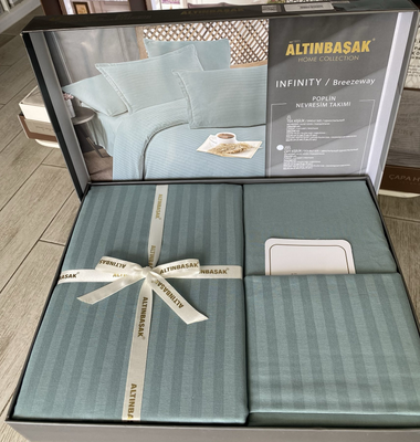 Постільна білизна Altinbasak Infinity Breezeway поплін у смужку євро 207998 фото