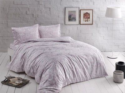 Постельное белье TAC Castillo Lilac сатин семейное 115779 фото