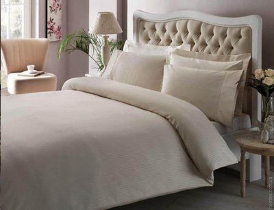 Постельное белье ТАС Premium Basic Stripe krem кремовый евро 49744 фото