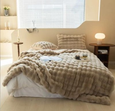 Плед - Покривало Home Textile Sable 200x230 см зі штучного хутра бежевий 168294 фото