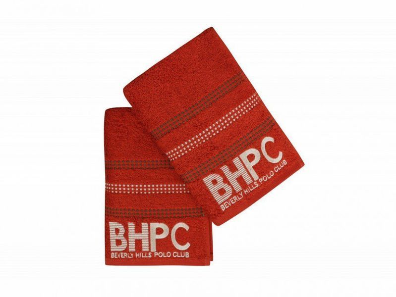 Набір рушників Beverly Hills Polo Club 355BHP1263 Botanik Brick Red 50x90 см 2 шт 66196 фото
